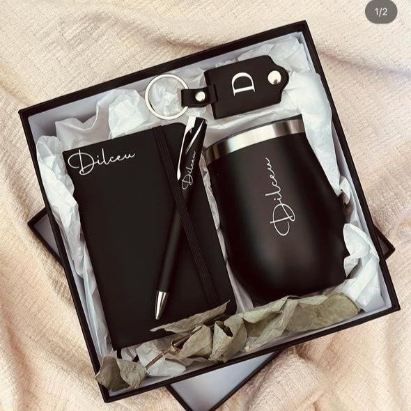 Kit Chaveiro com Foto + Copo Térmico + Bloquinho