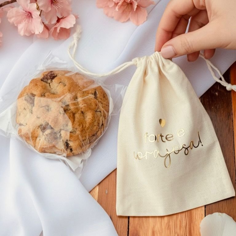 Saquinho de Algodão Personalizado com Cookie Recheado