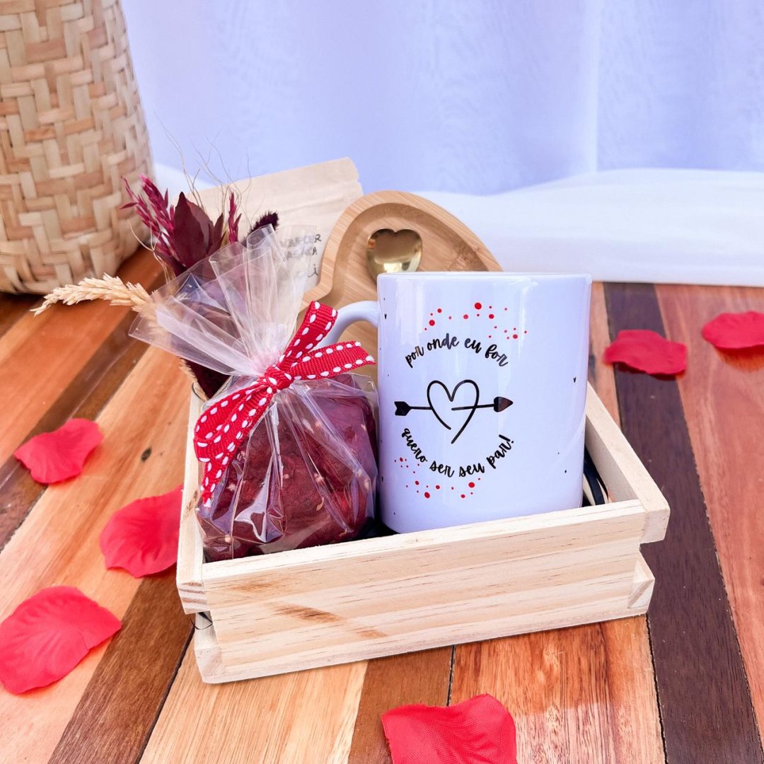 Kit Caneca + Pires Coração + Cookie