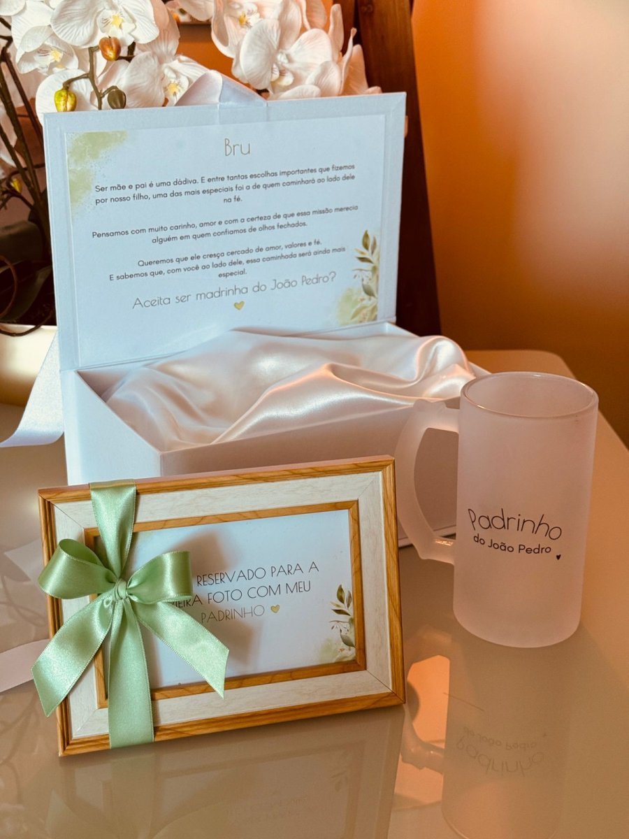 Kit Convite com Copo de Chopp + Porta Retrato