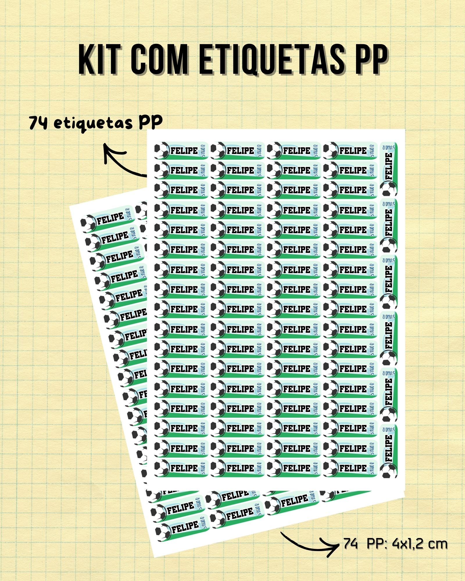 Kit Escolar 74 Etiquetas Pp