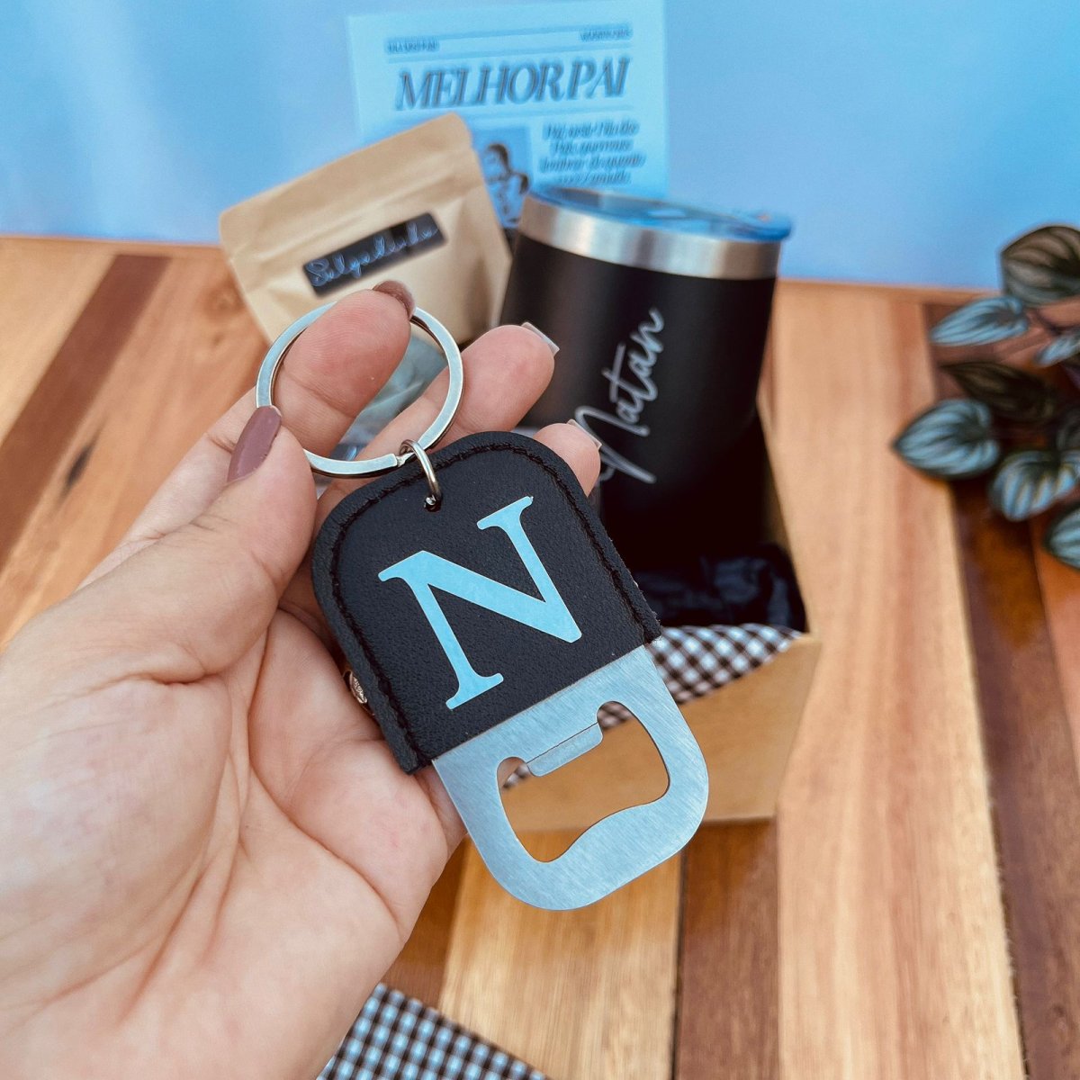 Kit Copo térmico + Chaveiro abridor