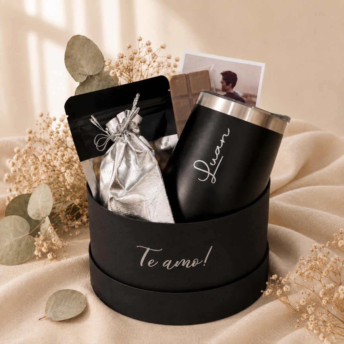 Kit Copo Térmico + Chaveiro com Foto