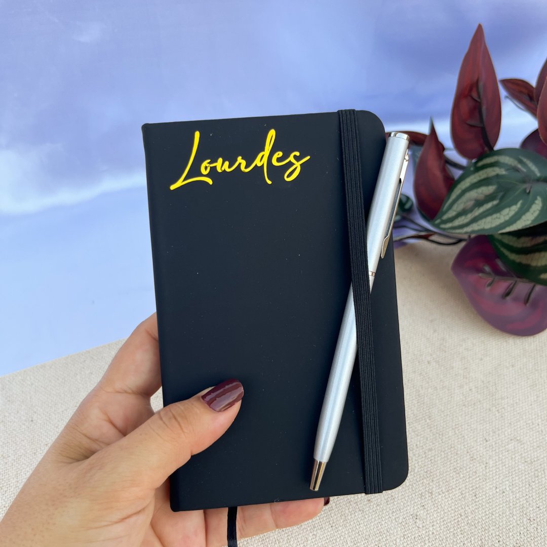 Bloquinho Personalizado + Caneta no Saquinho de Organza