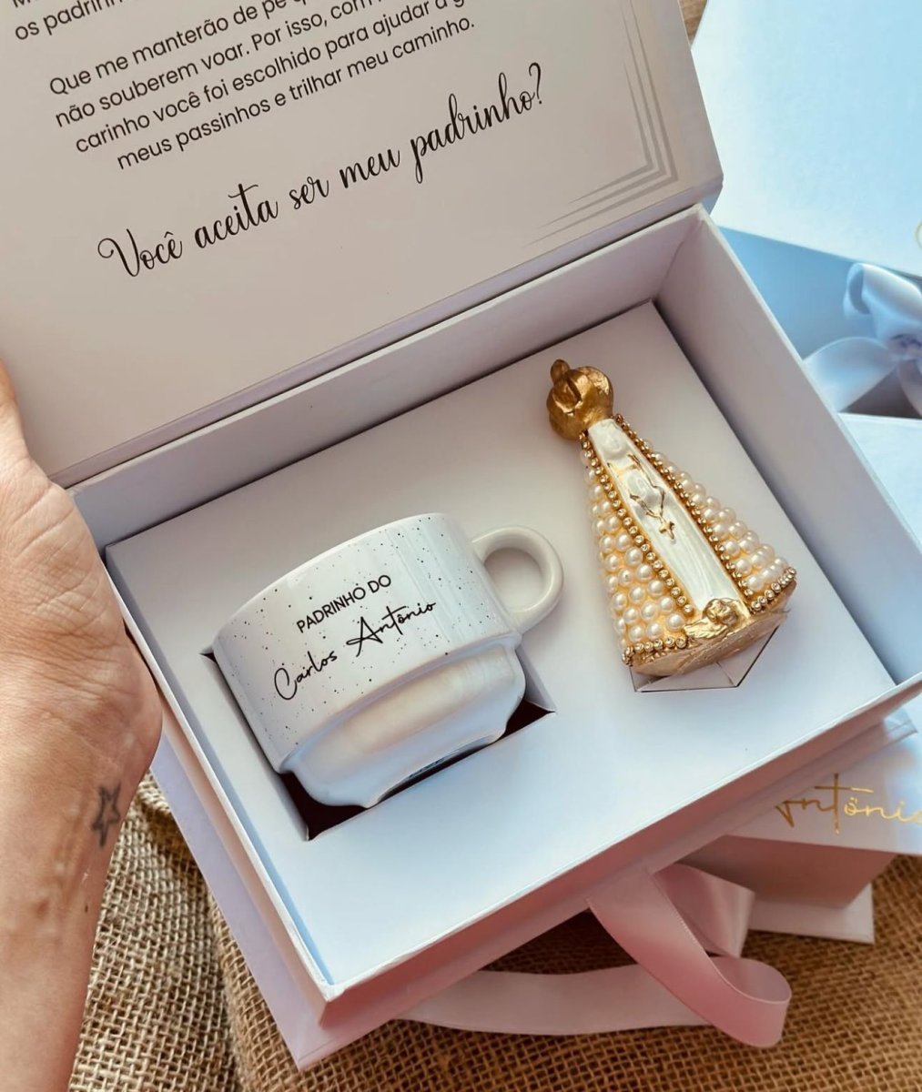 Kit Convite Xícara + Santa