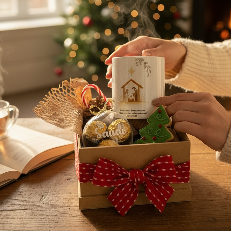 Kit Caneca + Biscoito + Ferrrero Rocher