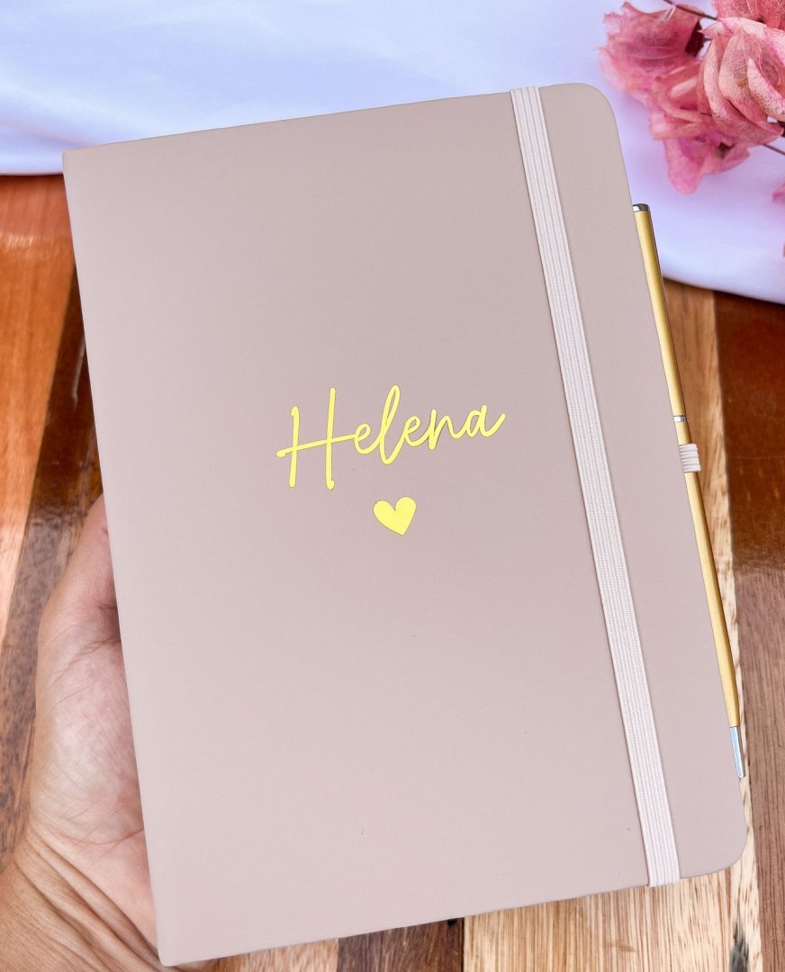 Bloquinho G personalizado com nome + Caneta com gravação a laser