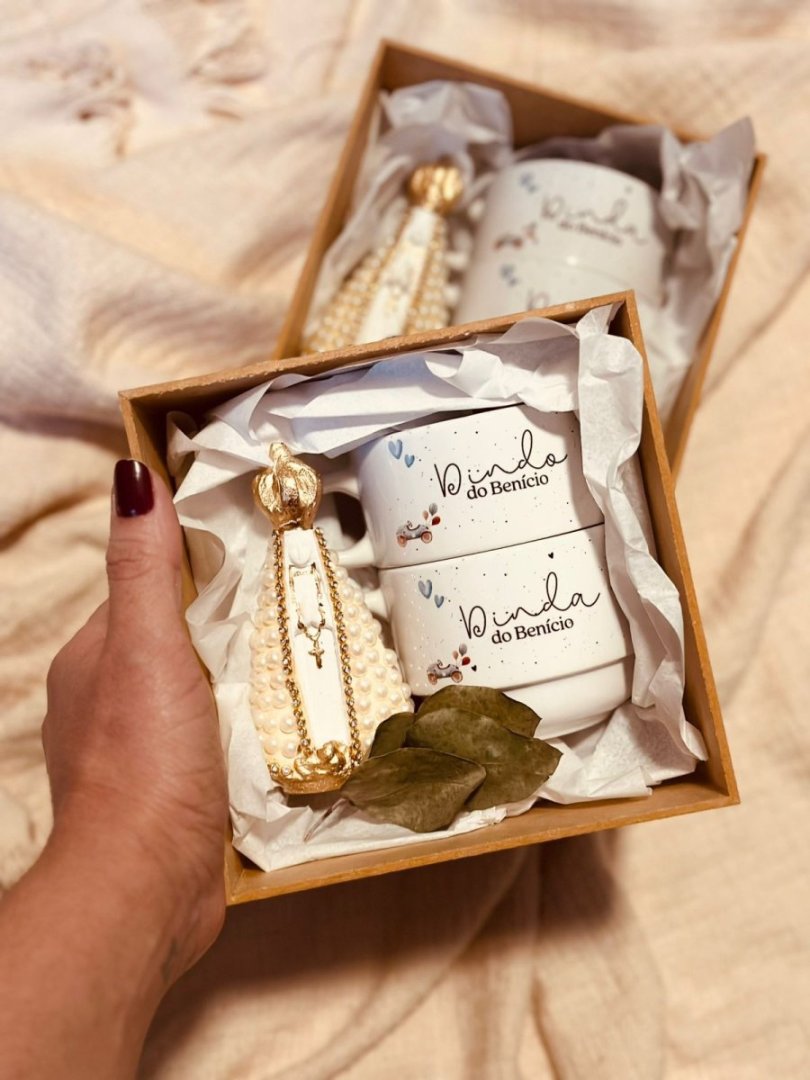 Kit Duas xícaras + Nossa Senhora