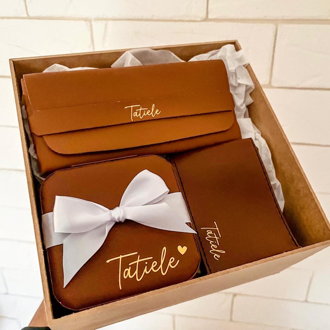 Kit Porta-joias + Porta Cartão + Case para óculos