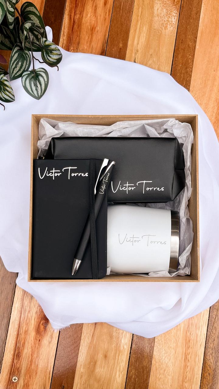 Kit Nécessaire + Copo Térmico + Bloquinho