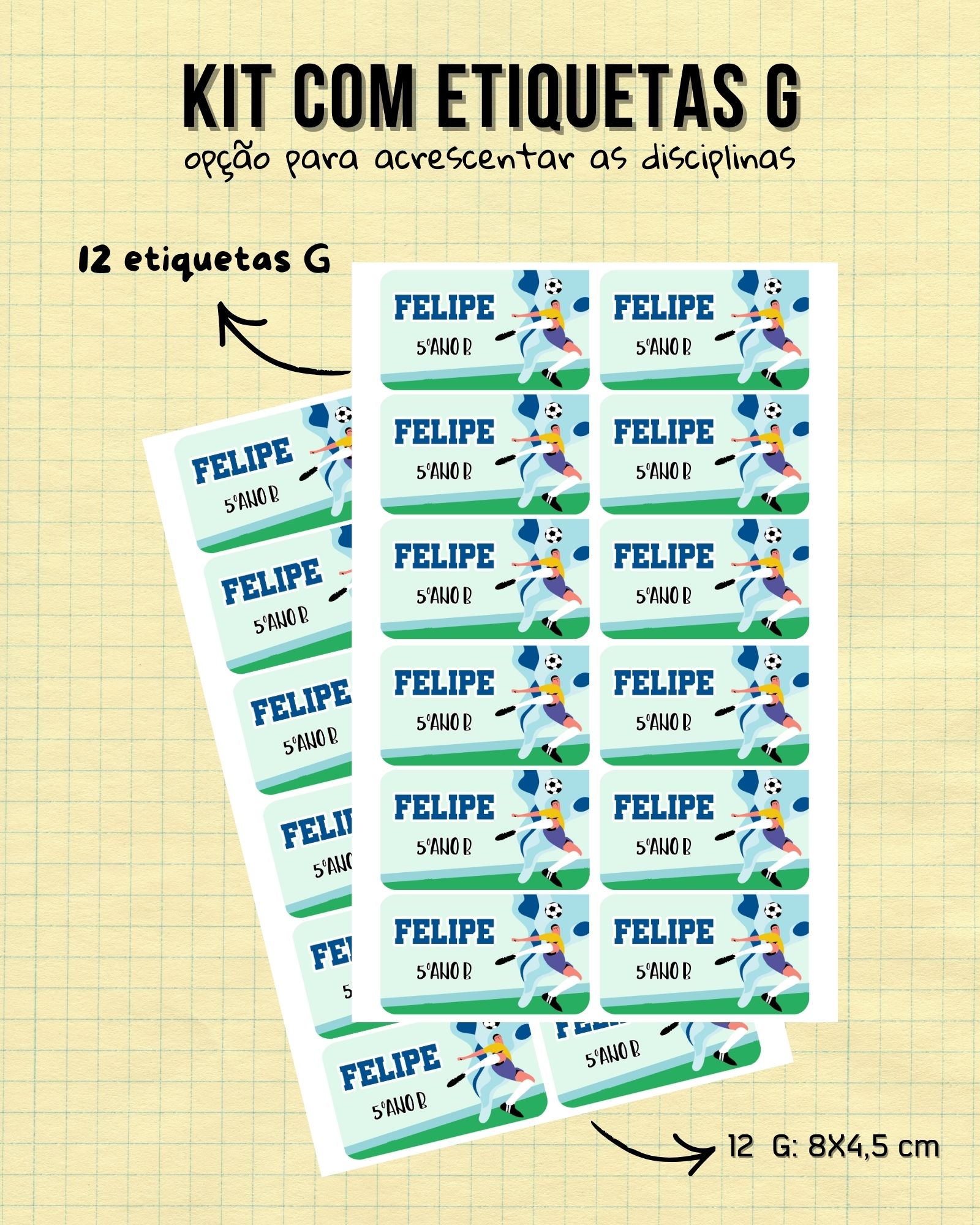 Kit Escolar 12 Etiquetas G