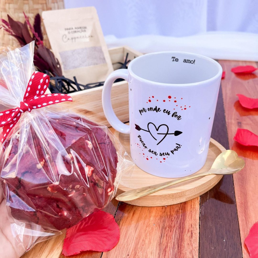 Kit Caneca + Pires Coração + Cookie