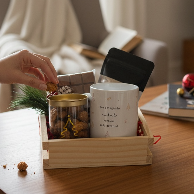 Kit Caneca + Chocolate + Castanhas